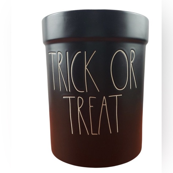 Rae Dunn Trick Or Treat Crock Utensil Holder Halloween Black White By Magenta - Picture 1 of 6